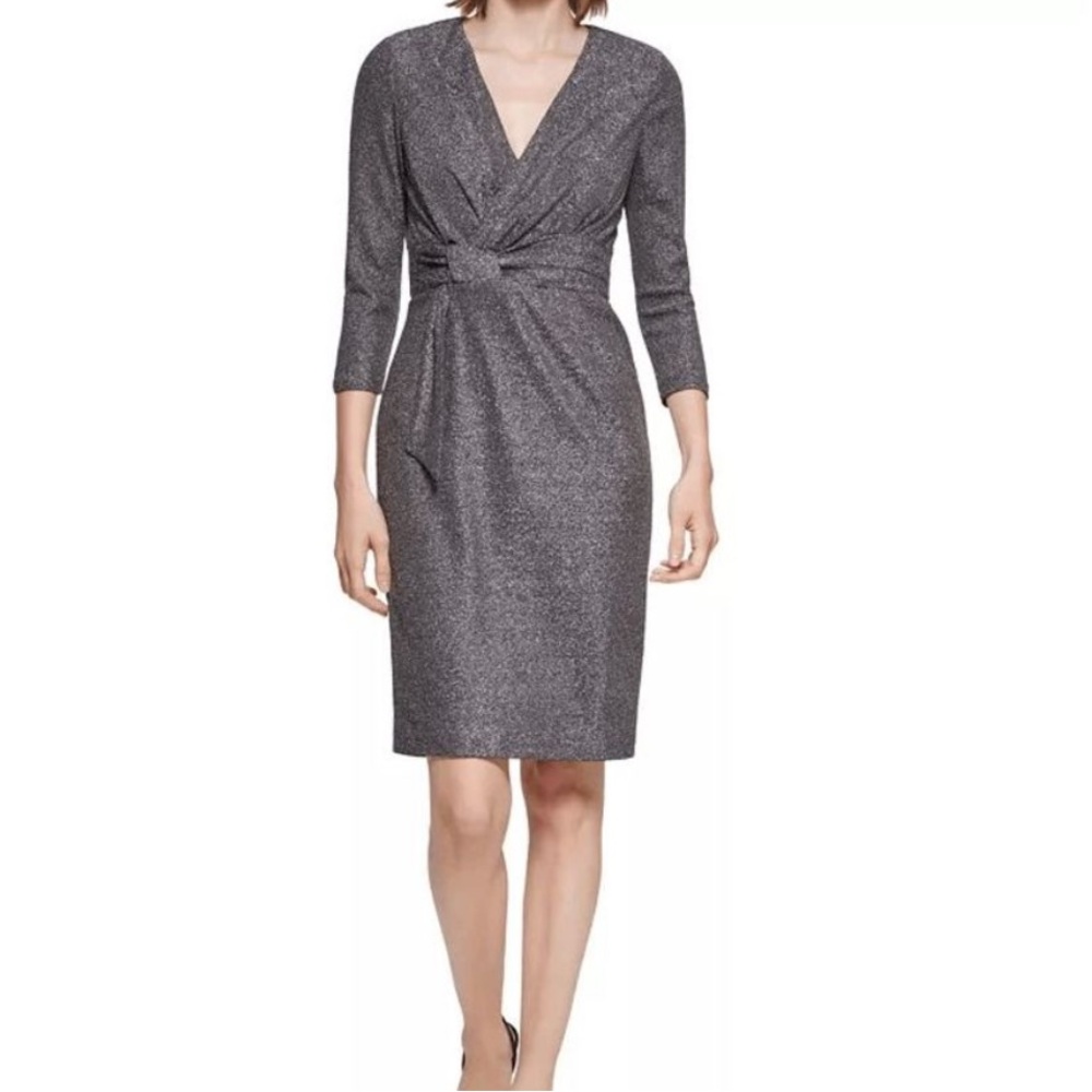 Calvin Klein Faux Silver Metallic Dress SZ 8